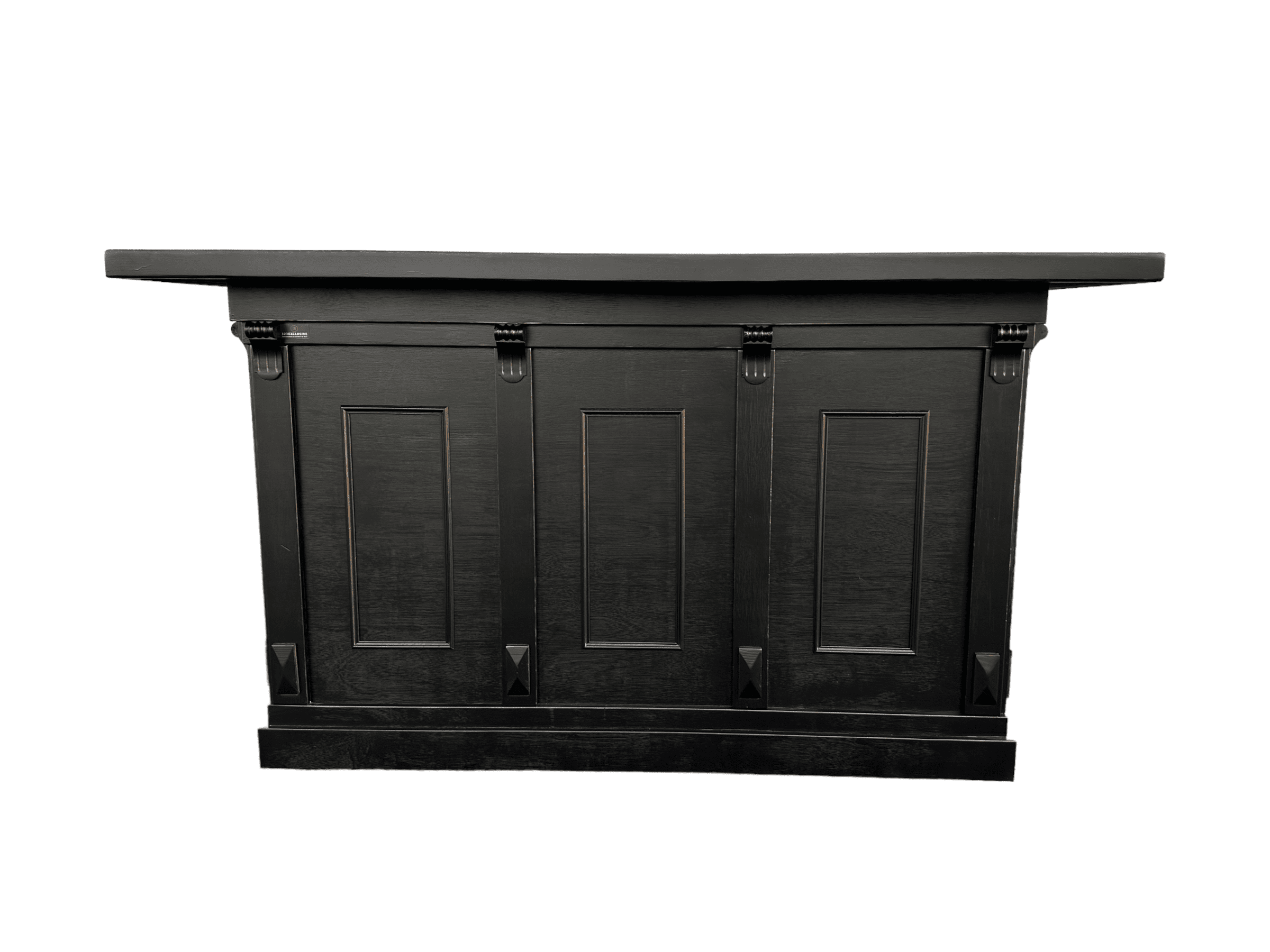 Bar New York Luxury Style – 200 cm met strak zwart design, sierlijsten en extra dik werkblad.