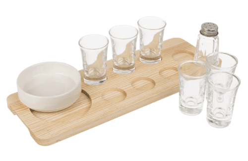 Tequilla shotjes drinken serveerplank