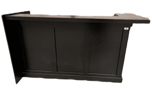 Hoekbar New York Zwart, elegante bar met hoek links en stevig werkblad.