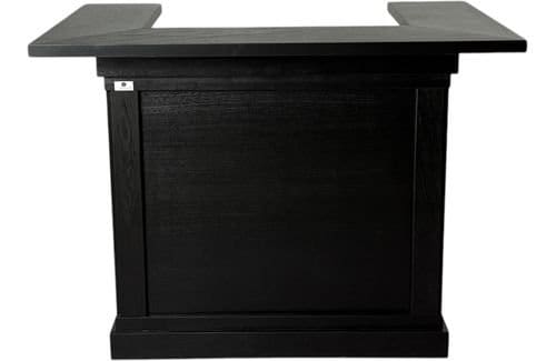 zwarte bar 150 cm met strak design en demontabel bovenblad