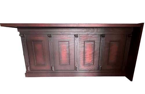 Hoekbar Londen Mahonie, luxe hoekbar met stevige constructie en elegante afwerking.