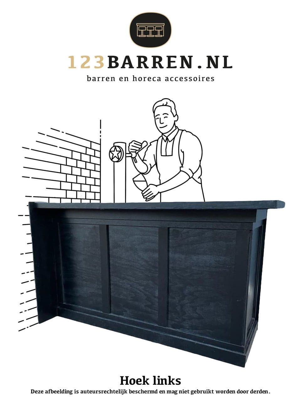 Hoekbar New York - 200cm - Hoek Links - Afbeelding 5