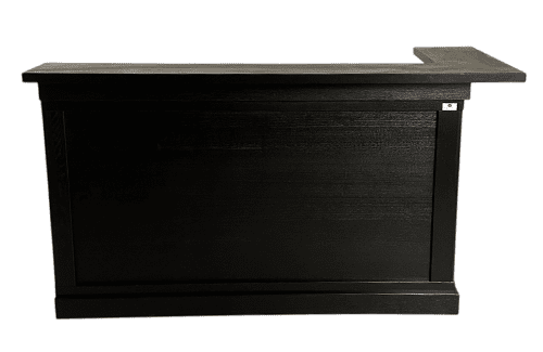 Hoekbar New York - Zwart, moderne muurbar met hoek links, 200 cm breed, met dik werkblad en strak zwart design.