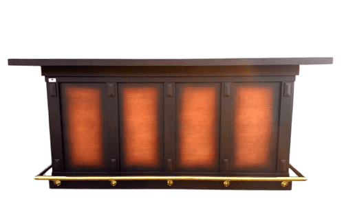 Bar Havana Luxury Style – 250 cm in bruin café-stijl met messing voetensteun.