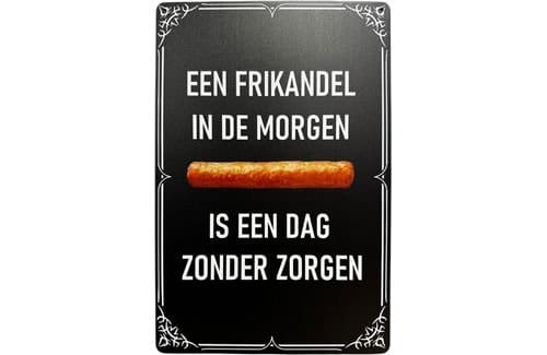 Decoratiebord – Een Frikandel in de Morgen